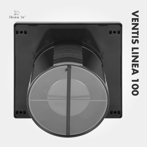 VENTIS LINEA 100 mm Bathroom Fan | Quiet, With Backdraft Shutter, Black