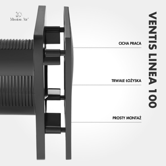 VENTIS LINEA 100 mm Bathroom Fan | Quiet, With Backdraft Shutter, Black