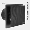 Wentylator łazienkowy VENTIS LINEA 120 mm czarny widok z przodu