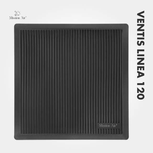 VENTIS LINEA 120 mm Bathroom Fan | Quiet, With Backdraft Shutter, Black