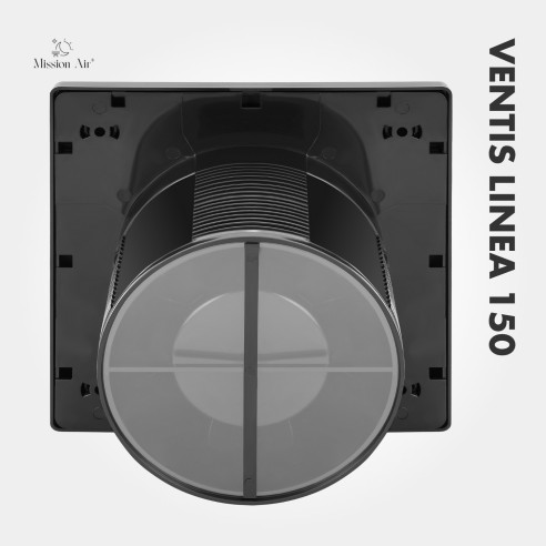 VENTIS LINEA 150 mm Bathroom Fan | Quiet, With Backdraft Shutter, Black