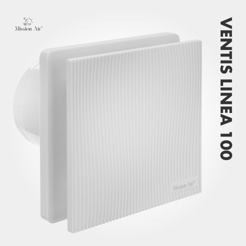 VENTIS LINEA 100 mm Bathroom Fan | Quiet, With Backdraft Shutter, White
