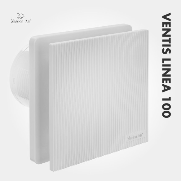 VENTIS LINEA 100 mm Bathroom Fan | Quiet, With Backdraft Shutter, White