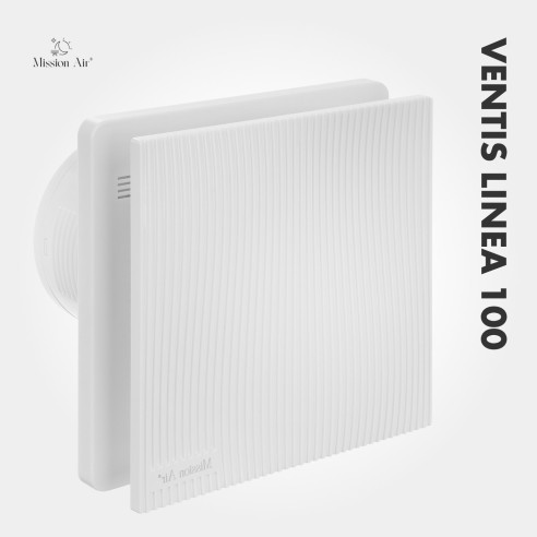 VENTIS LINEA 100 mm Bathroom Fan | Quiet, With Backdraft Shutter, White