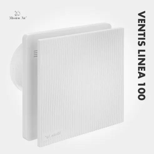 Wentylator łazienkowy VENTIS LINEA 100 mm biały widok pod kątem