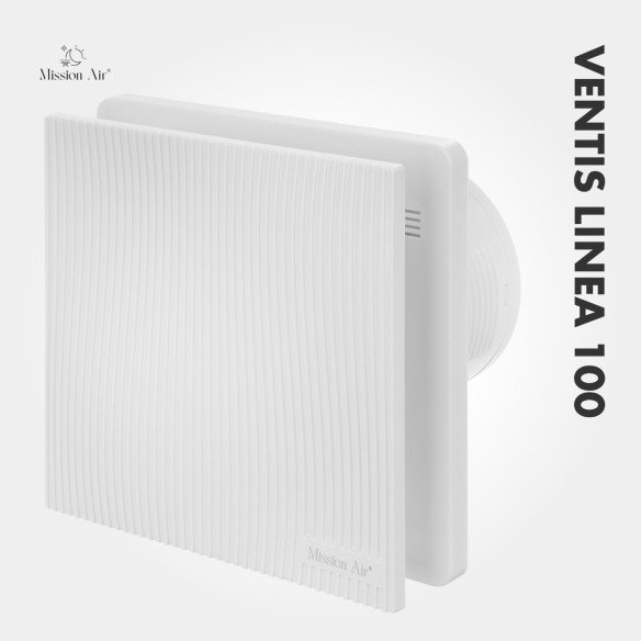 VENTIS LINEA 100 mm Bathroom Fan | Quiet, With Backdraft Shutter, White