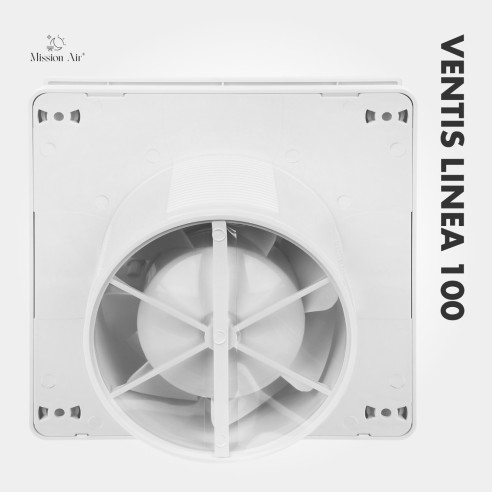 VENTIS LINEA 100 mm Bathroom Fan | Quiet, With Backdraft Shutter, White