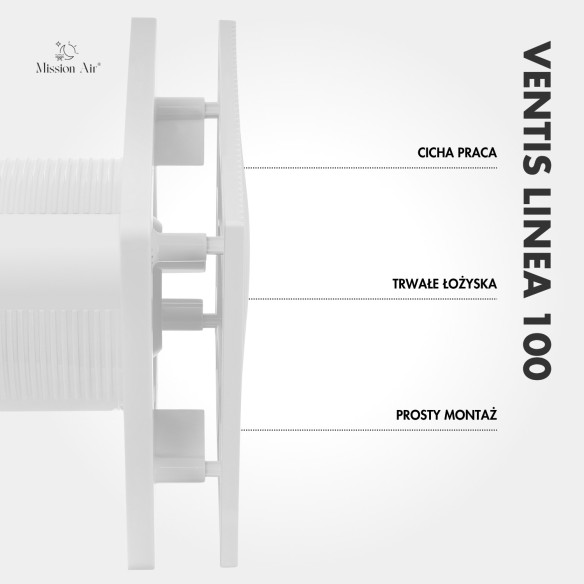 VENTIS LINEA 100 mm Bathroom Fan | Quiet, With Backdraft Shutter, White