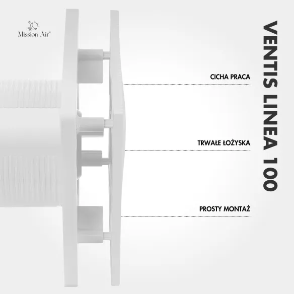Wentylator łazienkowy VENTIS LINEA 100 mm biały montaż ścienny