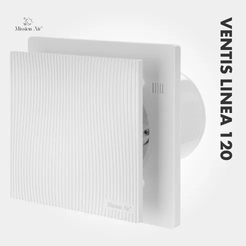 Wentylator łazienkowy VENTIS LINEA 120 mm biały widok boczny