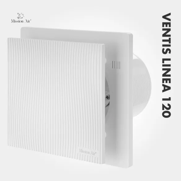 Wentylator łazienkowy VENTIS LINEA 120 mm biały widok boczny