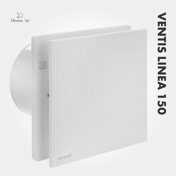 VENTIS LINEA 150 mm Bathroom Fan | Quiet, With Backdraft Shutter, White