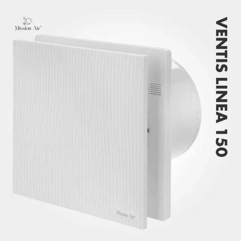 Wentylator łazienkowy VENTIS LINEA 150 mm biały widok boczny
