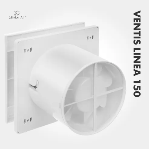Wentylator łazienkowy VENTIS LINEA 150 mm biały tył obudowy