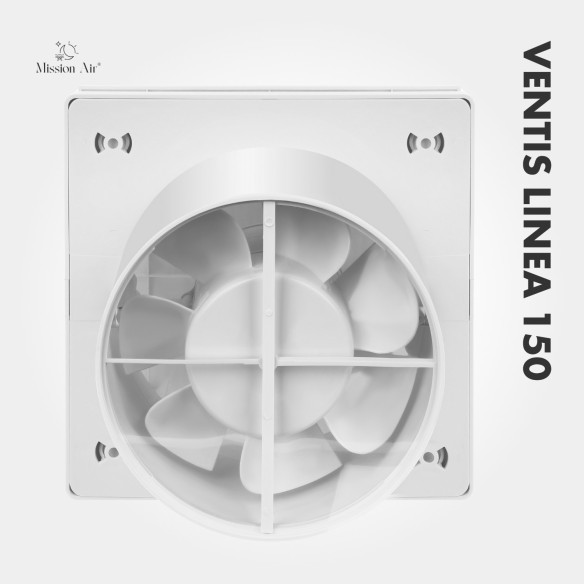 VENTIS LINEA 150 mm Bathroom Fan | Quiet, With Backdraft Shutter, White