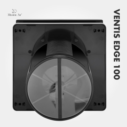 VENTIS EDGE 100 mm Bathroom Fan | Quiet, With Backdraft Shutter, Black