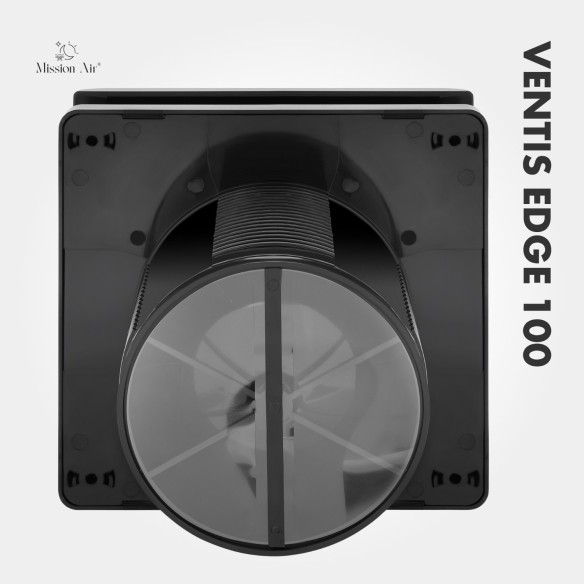 VENTIS EDGE 100 mm Bathroom Fan | Quiet, With Backdraft Shutter, Black