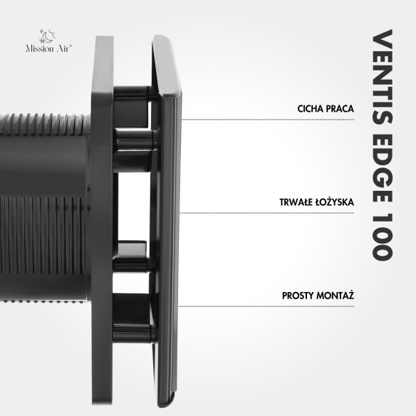 VENTIS EDGE 100 mm Bathroom Fan | Quiet, With Backdraft Shutter, Black