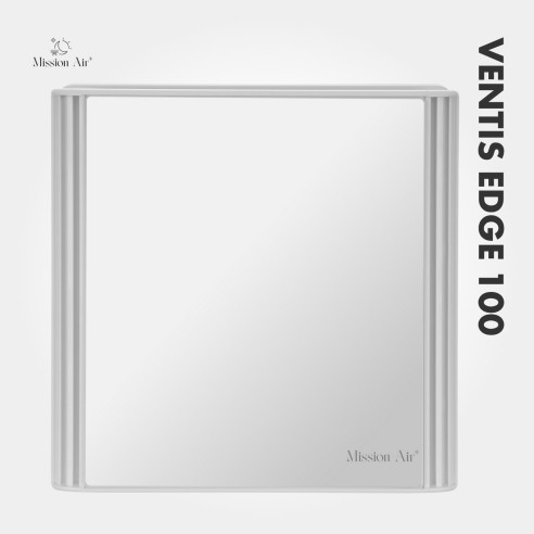 VENTIS EDGE 100 mm Bathroom Fan | Quiet, With Backdraft Shutter, White