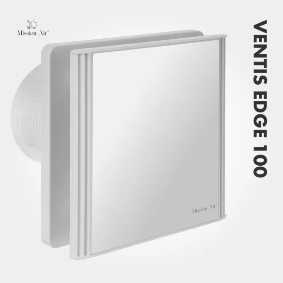 Wentylator łazienkowy VENTIS EDGE 100 mm biały widok z przodu