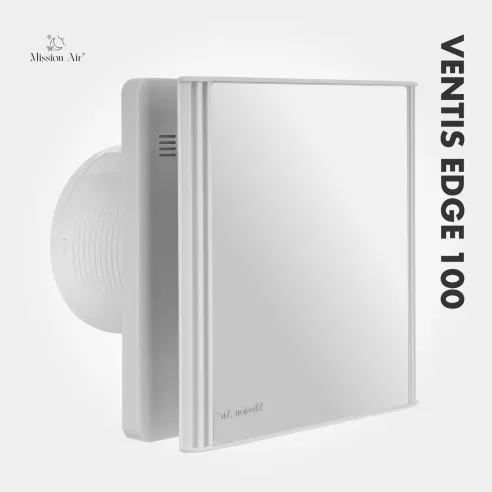 Wentylator łazienkowy VENTIS EDGE 100 mm biały widok pod kątem