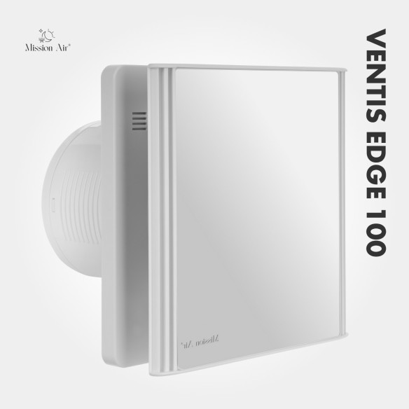 VENTIS EDGE 100 mm Bathroom Fan | Quiet, With Backdraft Shutter, White