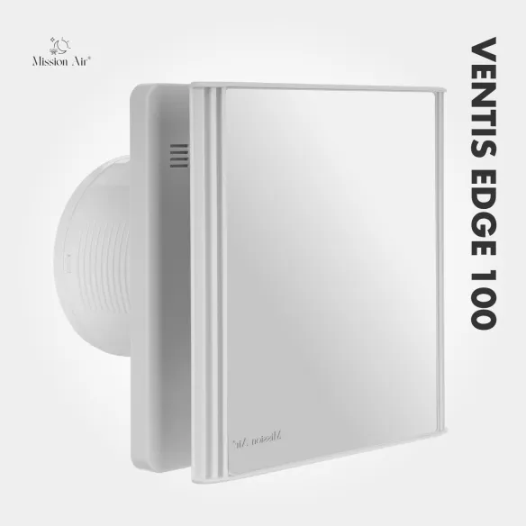 Wentylator łazienkowy VENTIS EDGE 100 mm biały widok pod kątem