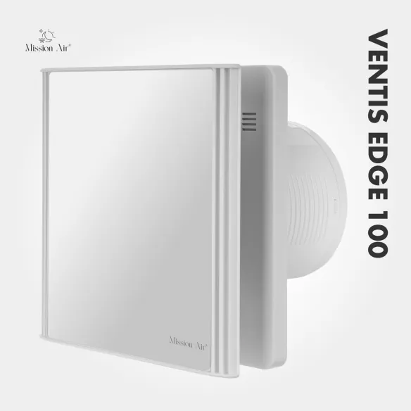 Wentylator łazienkowy VENTIS EDGE 100 mm biały widok boczny