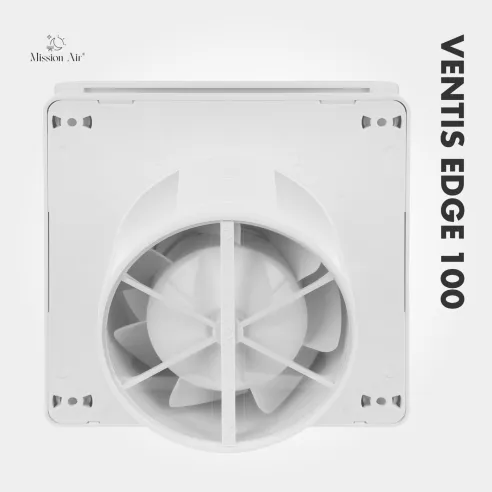Wentylator łazienkowy VENTIS EDGE 100 mm biały wirnik i wylot powietrza