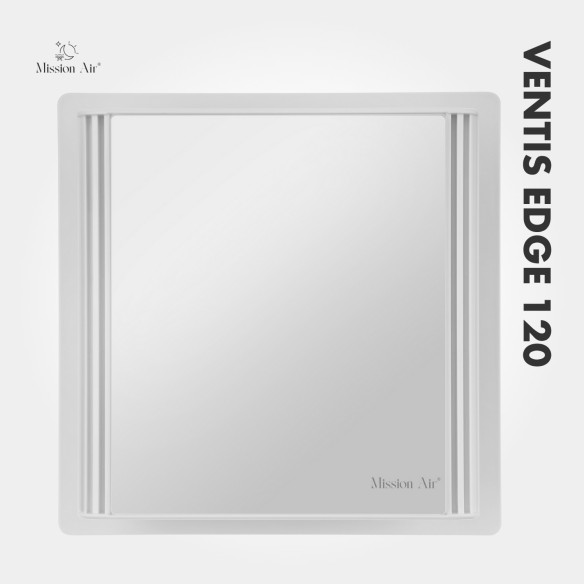 VENTIS EDGE 120 mm Bathroom Fan | Quiet, With Backdraft Shutter, White