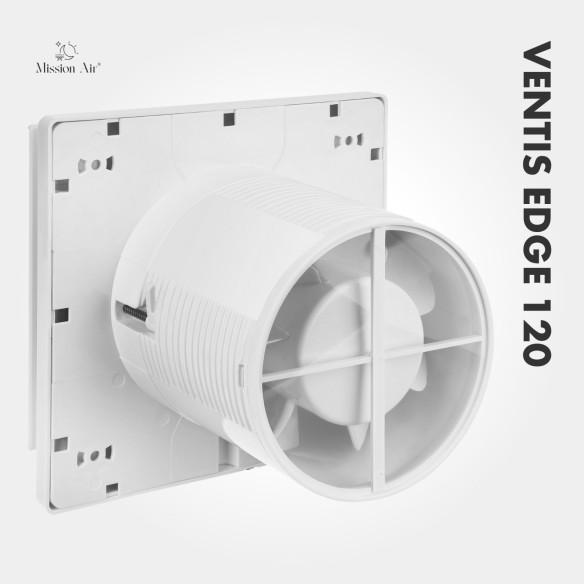 VENTIS EDGE 120 mm Bathroom Fan | Quiet, With Backdraft Shutter, White