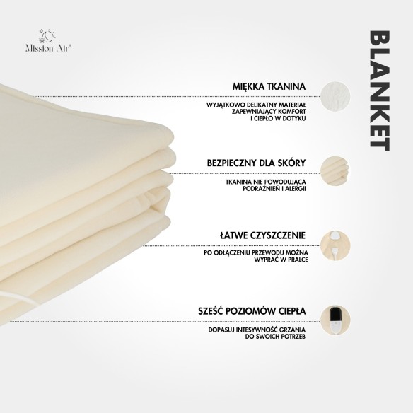 BLANKET 150 × 180 cm Heated Blanket | Electric, 3 Modes