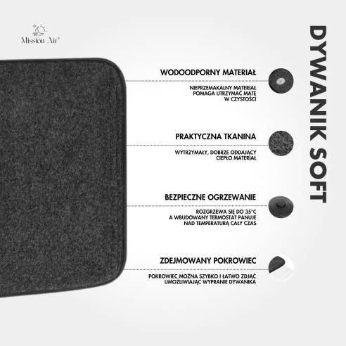 SOFT 60 × 40 cm Heated Floor Mat | Electric