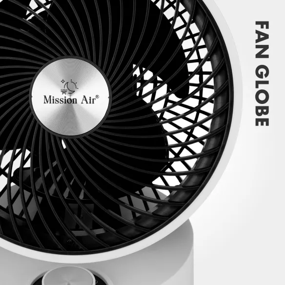 FAN GLOBE 50 W Desk Fan | 75° Oscillation, White