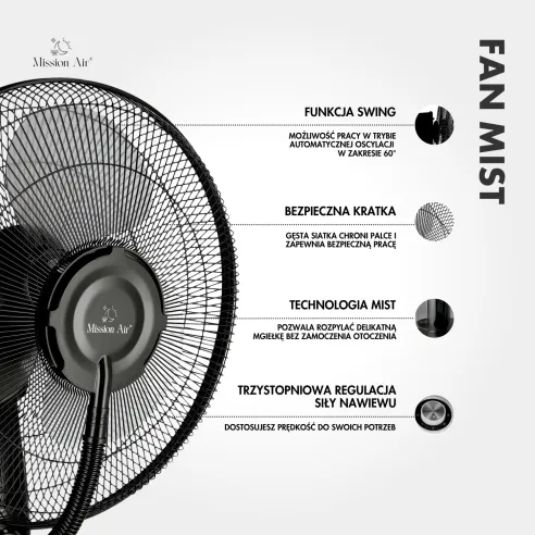 FAN MIST Cooling Fan with Water Mist | Cooling + Humidifying