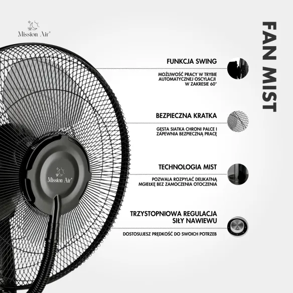 FAN MIST Cooling Fan with Water Mist | Cooling + Humidifying