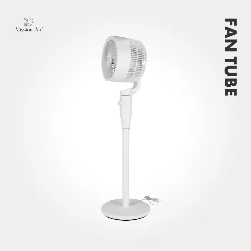 FAN TUBE Pedestal Fan | 65° Oscillation, 3 Speeds, White