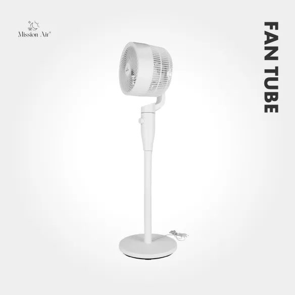 FAN TUBE Pedestal Fan | 65° Oscillation, 3 Speeds, White