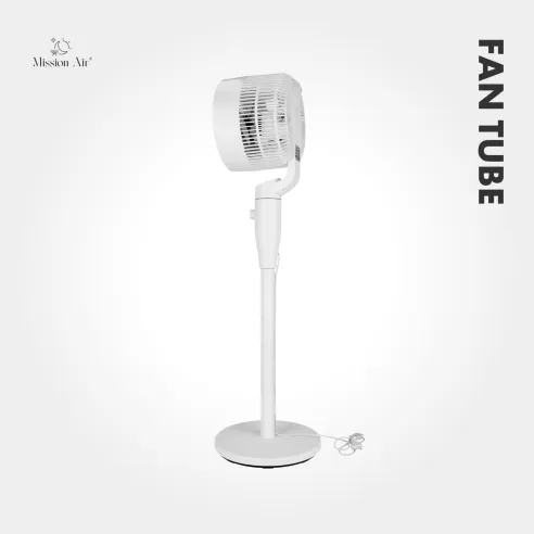FAN TUBE Pedestal Fan | 65° Oscillation, 3 Speeds, White