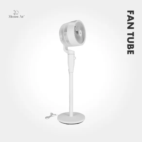 FAN TUBE Pedestal Fan | 65° Oscillation, 3 Speeds, White