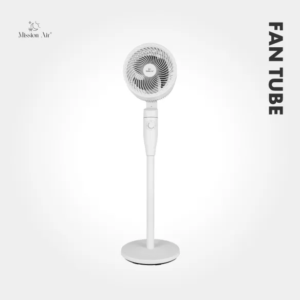 FAN TUBE Pedestal Fan | 65° Oscillation, 3 Speeds, White