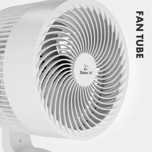 FAN TUBE Pedestal Fan | 65° Oscillation, 3 Speeds, White