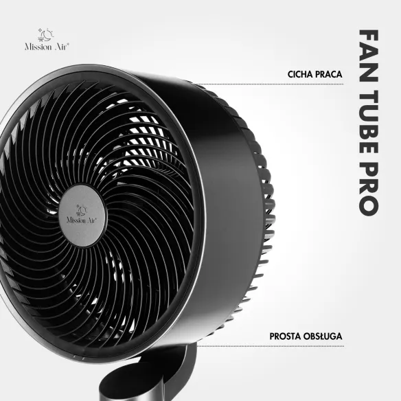FAN TUBE PRO 3D Pedestal Fan | 24 Speeds, 3D Swing, Grey