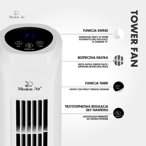 TOWER FAN 45 W Column Fan | White