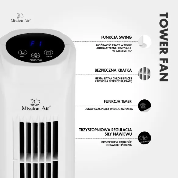 TOWER FAN 45 W Column Fan | White