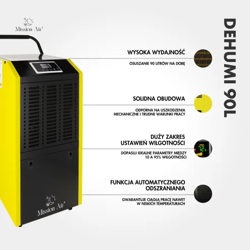 Funkcje osuszacza przemysłowego DEHUMI 90 L