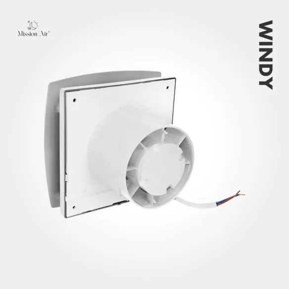 Wentylator łazienkowy WINDY 120 mm srebrny tył obudowy