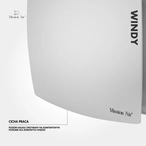 Wentylator łazienkowy WINDY 120 mm srebrny pełny widok produktu