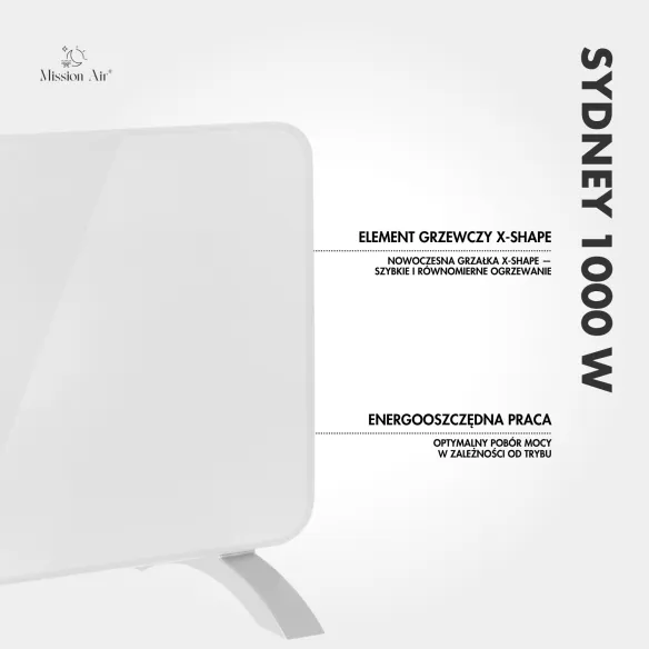 SYDNEY 1000 W Convector Heater | Electric, White