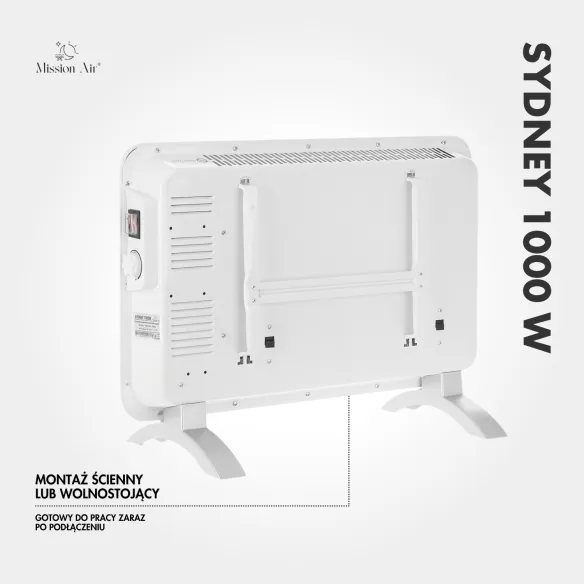 SYDNEY 1000 W Convector Heater | Electric, White
